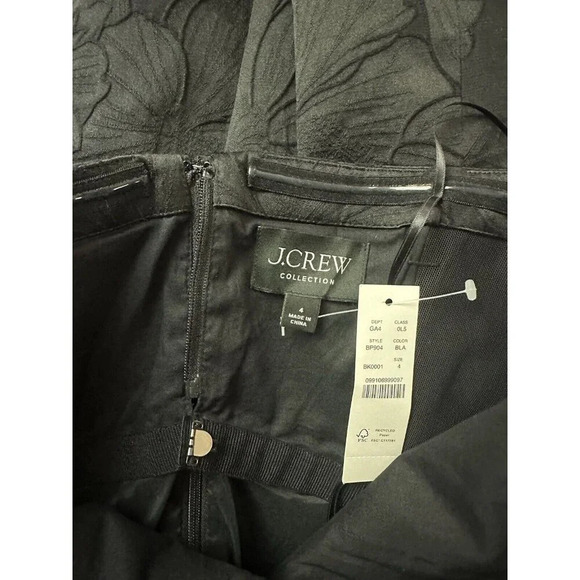 J. Crew Collection Black Jacquard Cocktail Dress Strapless Size 4 New - Picture 14 of 16